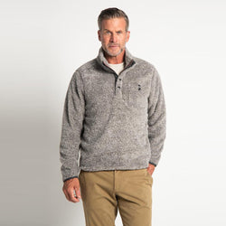 Melange Shag Sherpa Snap Pullover - True Grit - The Sherpa Pullover Outlet