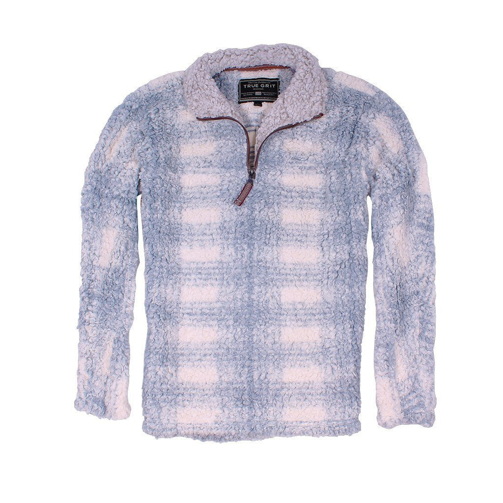 Frosty Tipped Big Plaid Pile Pullover - True Grit - The Sherpa Pullover Outlet