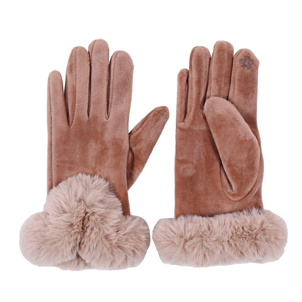 Suede Sherpa Gloves - Nordic Fleece - The Sherpa Pullover Outlet