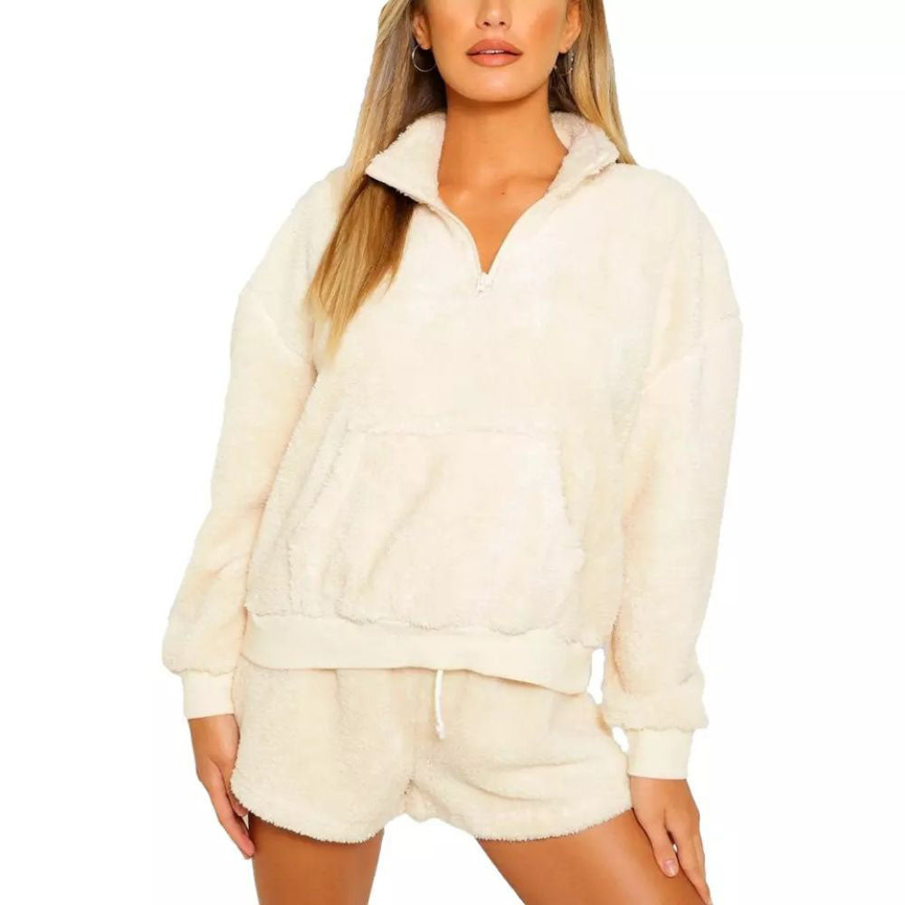 Cozy Loungewear Comfy Clothes for Home Sherpa Pullover Co